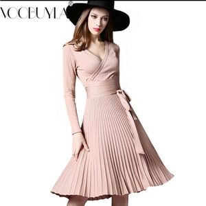Women's Pink Pleated Dress